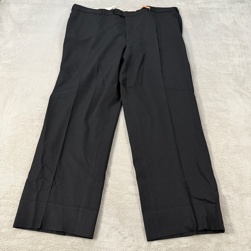 Brooks Brothers 1818 Madison Men 44x30 Black Wool Flat Front Pants Classic Fit
